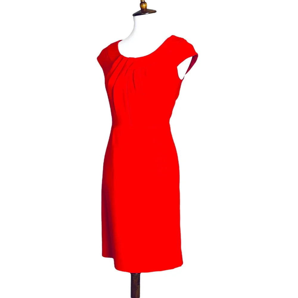 Kate Spade Bright Red Raya Wool Blend Cap Sleeve Sheath Dress Women’s Size 2